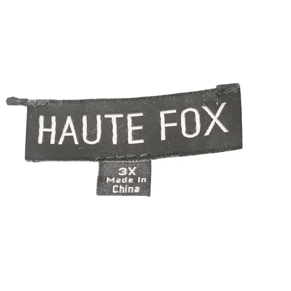 Haute Fox 3X Black Button Front Midi Dress Ruched Draped Hem Collared Plus Size - Picture 10 of 12